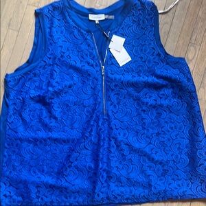 Calvin Klein Blue Embellished Boxy Tank Top